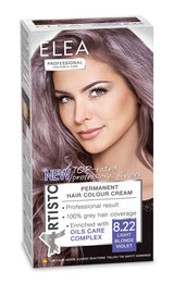 Farve & pleje permanent hårfarve 120ml, professionelt resultat, dækker gråt hår, beriget med olieplejekomplekser-Langvarig hårfarve (10.1 Super lys askeblond) Hårfarve Naty Shop 8.22 Lys lilla blond