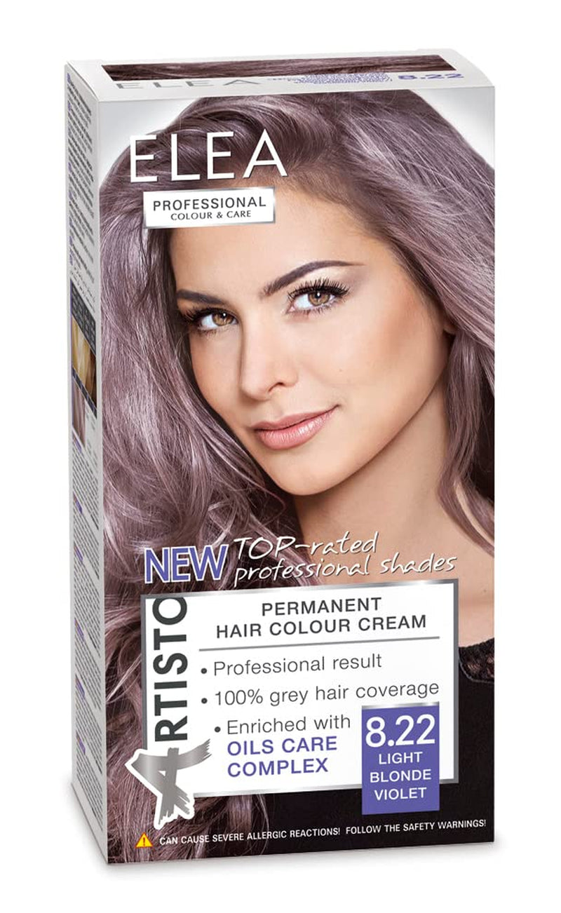 Farve & pleje permanent hårfarve 120ml, professionelt resultat, dækker gråt hår, beriget med olieplejekomplekser-Langvarig hårfarve (10.1 Super lys askeblond) Hårfarve Naty Shop 8.22 Lys lilla blond