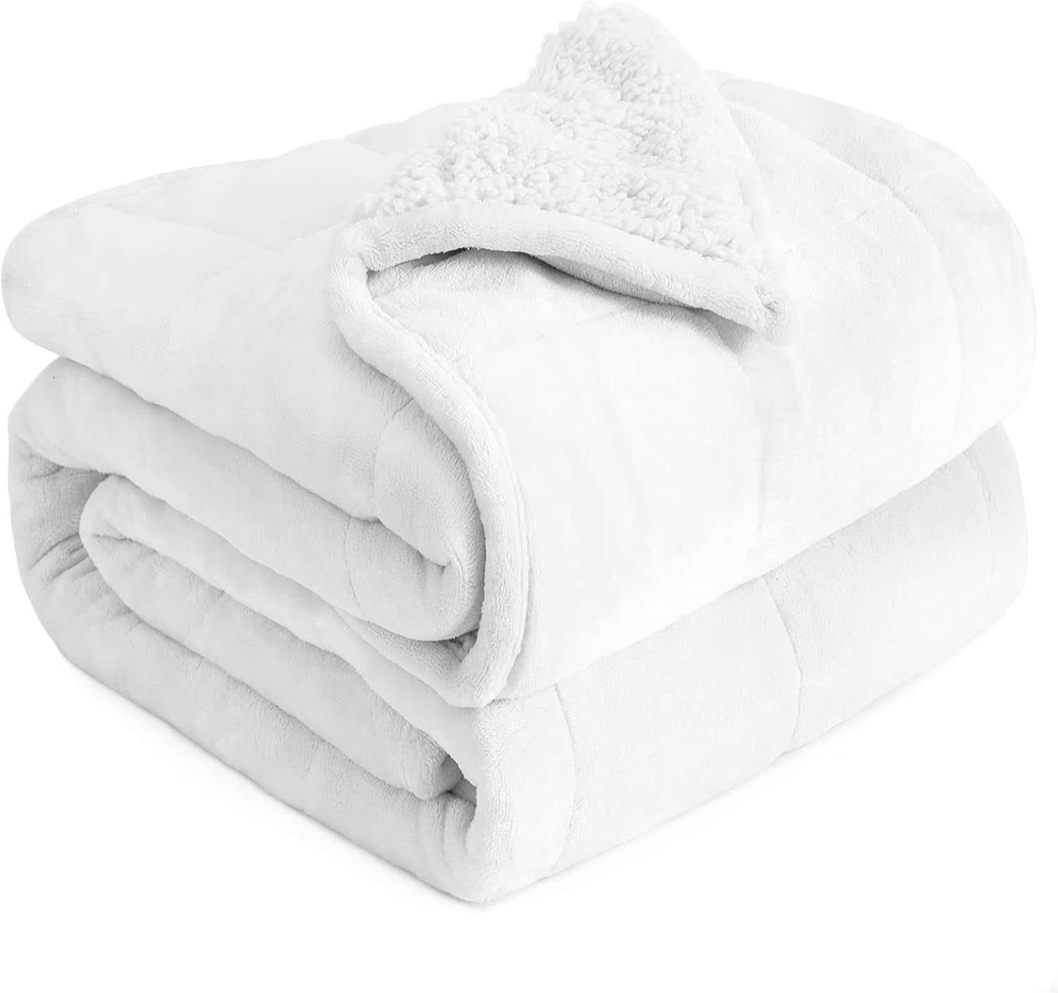 Bomuldsblå vægtet tæppe 6,8 kg Queen Size flannel Shaggy Sherpa vægtet tæppe til voksne Komfortable vægtede tæpper til beroligende og afslappende tunge dyner 152,4 X 203,2 Naty Shop dyner og dyner Snehvide 48 X 72 15 Lb