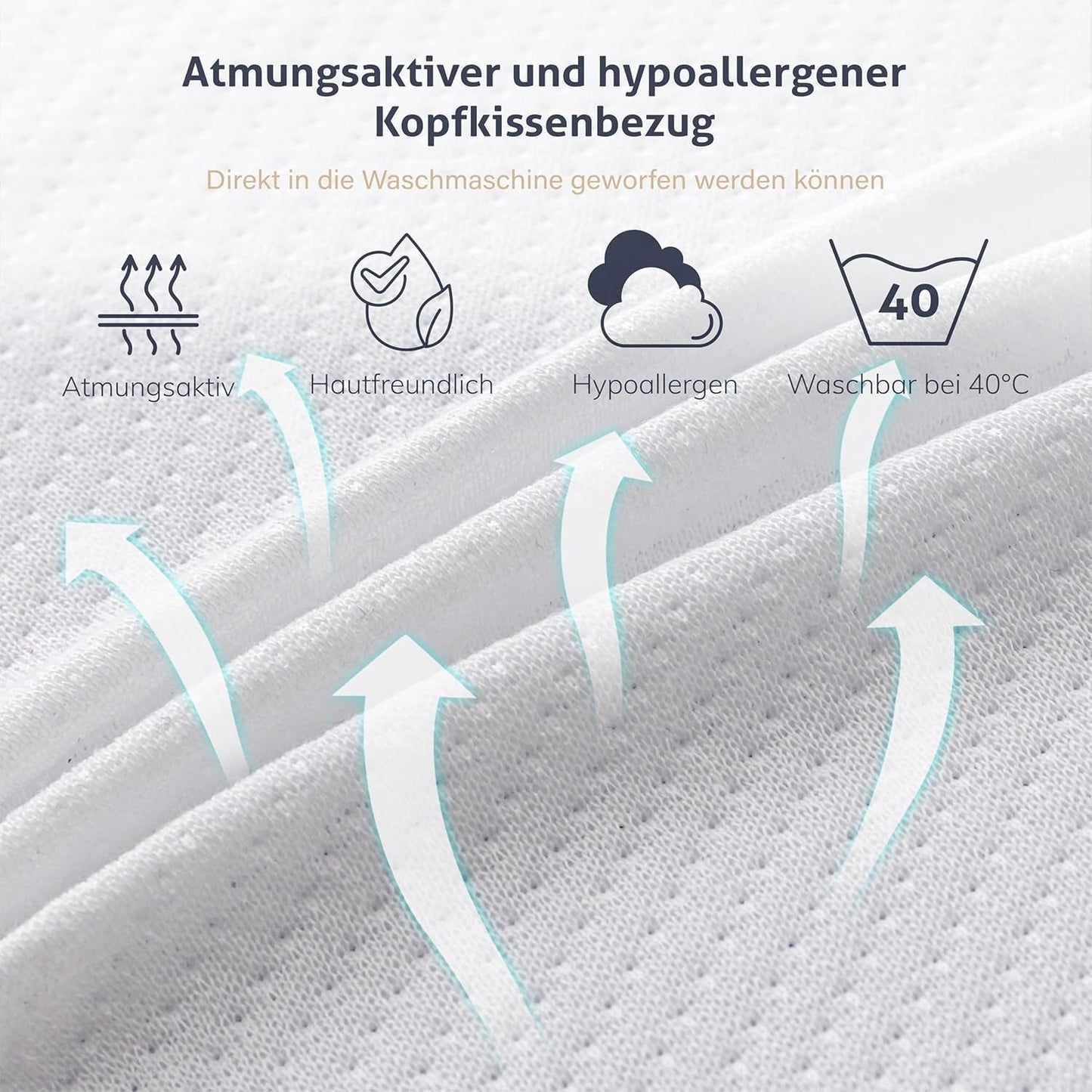 EGO HOME Pude Memory Foam Blød Ergonomisk Pude Til Ryg Sleeper Side Sleeper Nakkestøttepude med åndbart og vaskbart betræk, Oeko-Tex Certificeret, Nakkepude 75X35Cm Perne standard Naty Shop