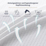 EGO HOME Pude Memory Foam Blød Ergonomisk Pude Til Ryg Sleeper Side Sleeper Nakkestøttepude med åndbart og vaskbart betræk, Oeko-Tex Certificeret, Nakkepude 75X35Cm Perne standard Naty Shop