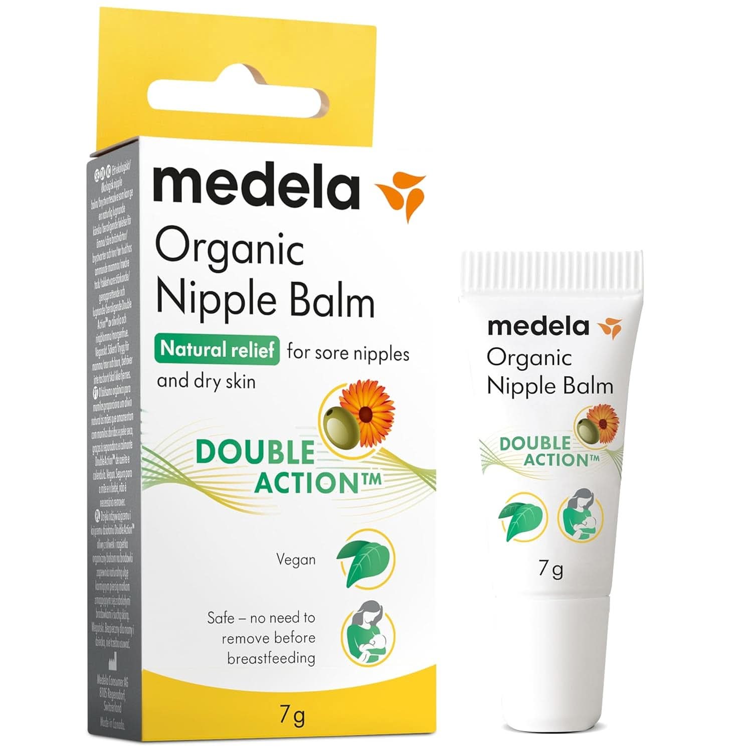 Medela Bio-Brustwarzenbalsm – Beruhigend Und Pflegend Für Stillende Mütter – Hergestellt Aus Naturichen, Sicheren Inhaltsstoffen – Linderung Bei Beanspruchten Brustwarzen – Postpartum Essentials 40 G Accessories Mad og Amning Baby Naty Shop Bio Brustwarzencreme 7G