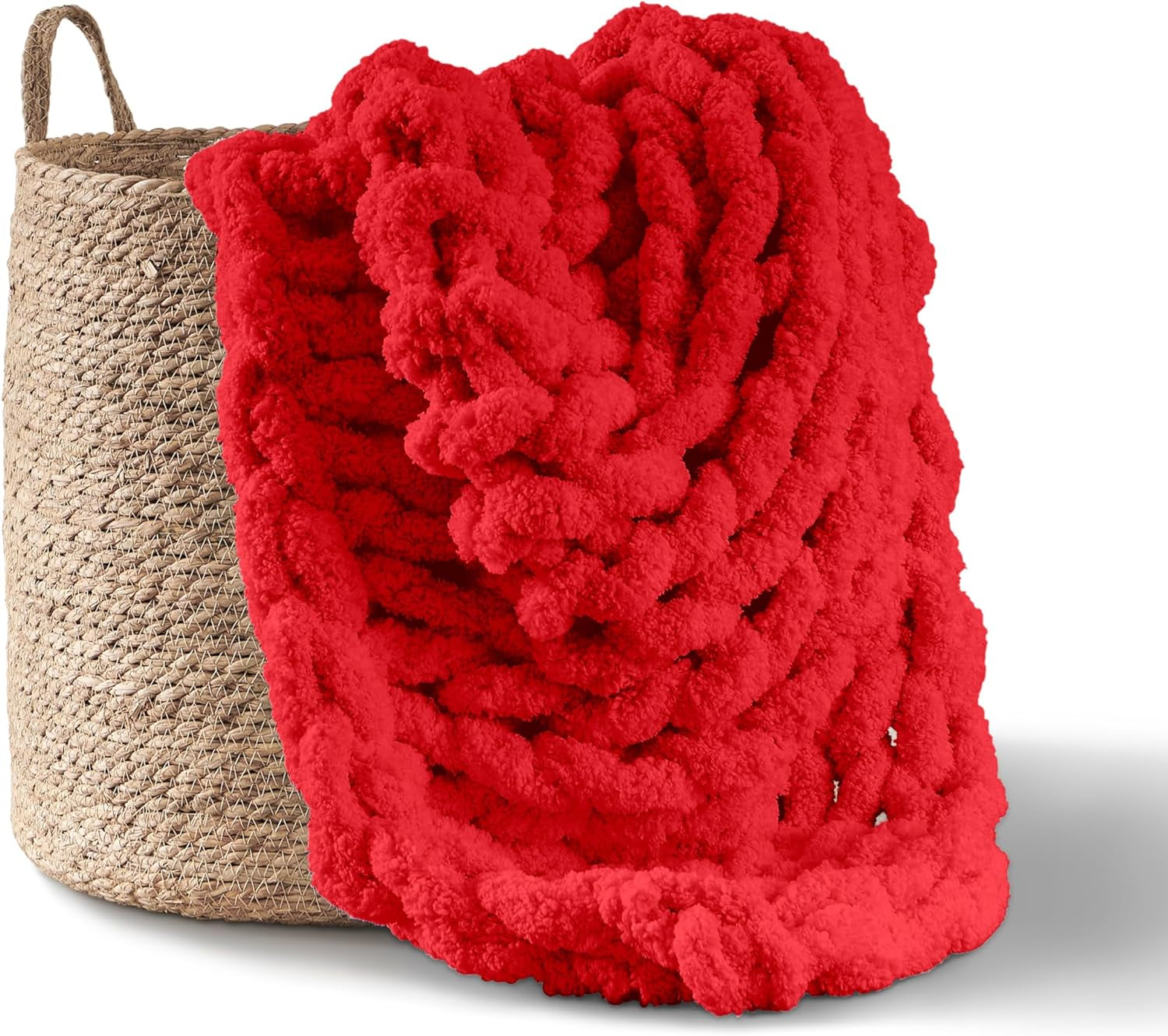 Chunky strikket tæppe, plaid, 100% håndstrikket med jumbo chenille garn (127 X 152,4 Cm, lilla grå) Adyrescia Red 50 "X60" Senge og tæpper