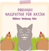 MjAMjAM - Premium våd kattefoder - Wellness - Fordøjelse - Kylling, pakke med 12 (12 x 125 g), kornfri