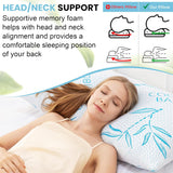 Comfysleep King Size Bamboo Viscose Pude Køling Strimlet Memory Foam Justerbar Bamboo Viscose Aftageligt/vaskbart betræk 2 stk Naty Shop Standard puder