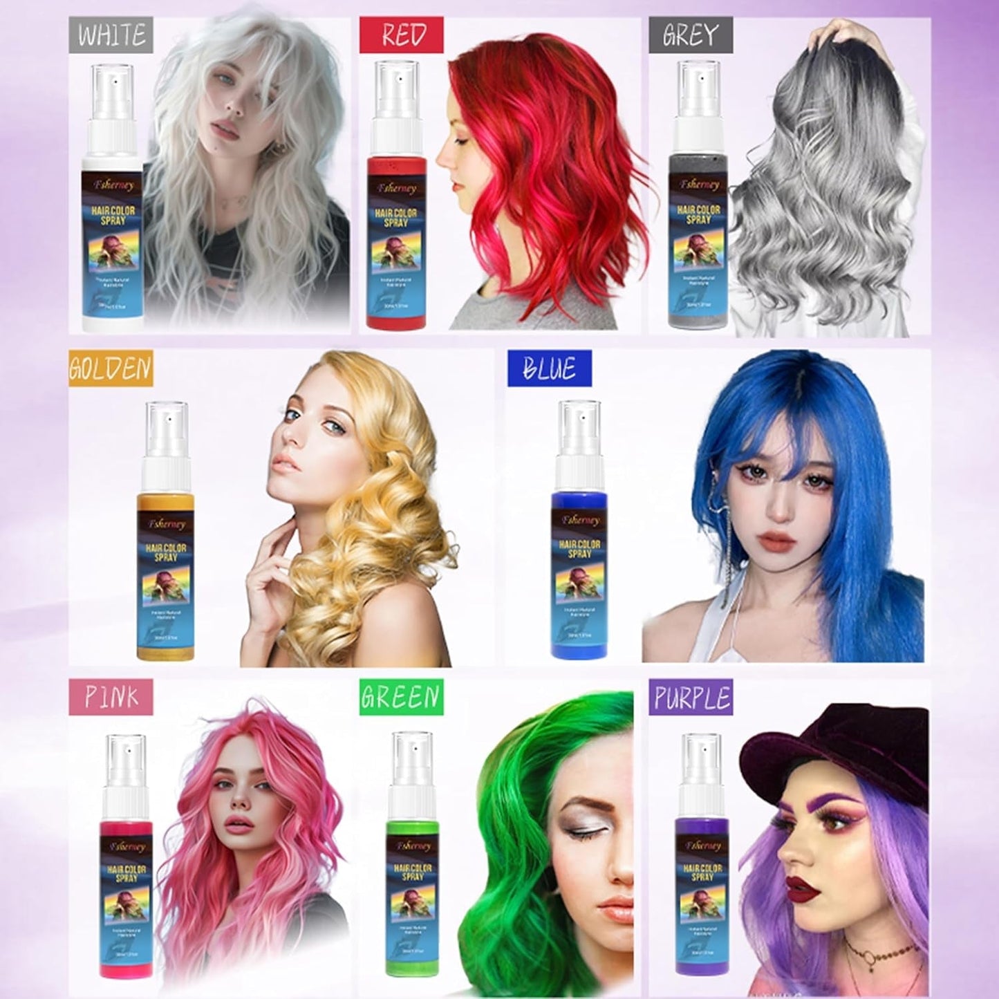 Hårsprayfarve - 30 ml Midlertidig grøn hårfarvespray, naturlig hårfarve Midlertidig hårfarvespray, vaskbar hårfarve til fest Cosplay Halloween (grøn) Naty Shop hårfarve