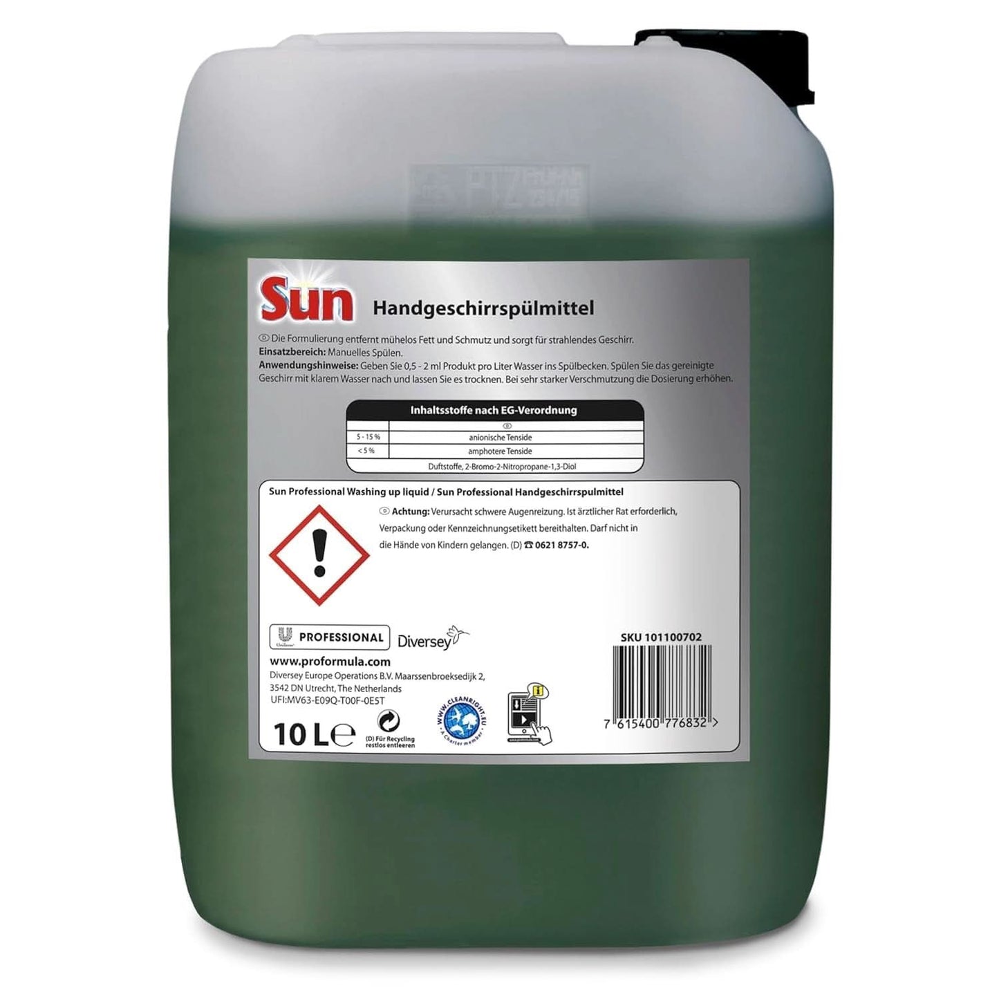 Sun Professional, manuel opvaskemiddel - Meget effektiv fedtfjernelse, med frisk citrusduft, 10 liter køkkenvaskemidler Naty Shop