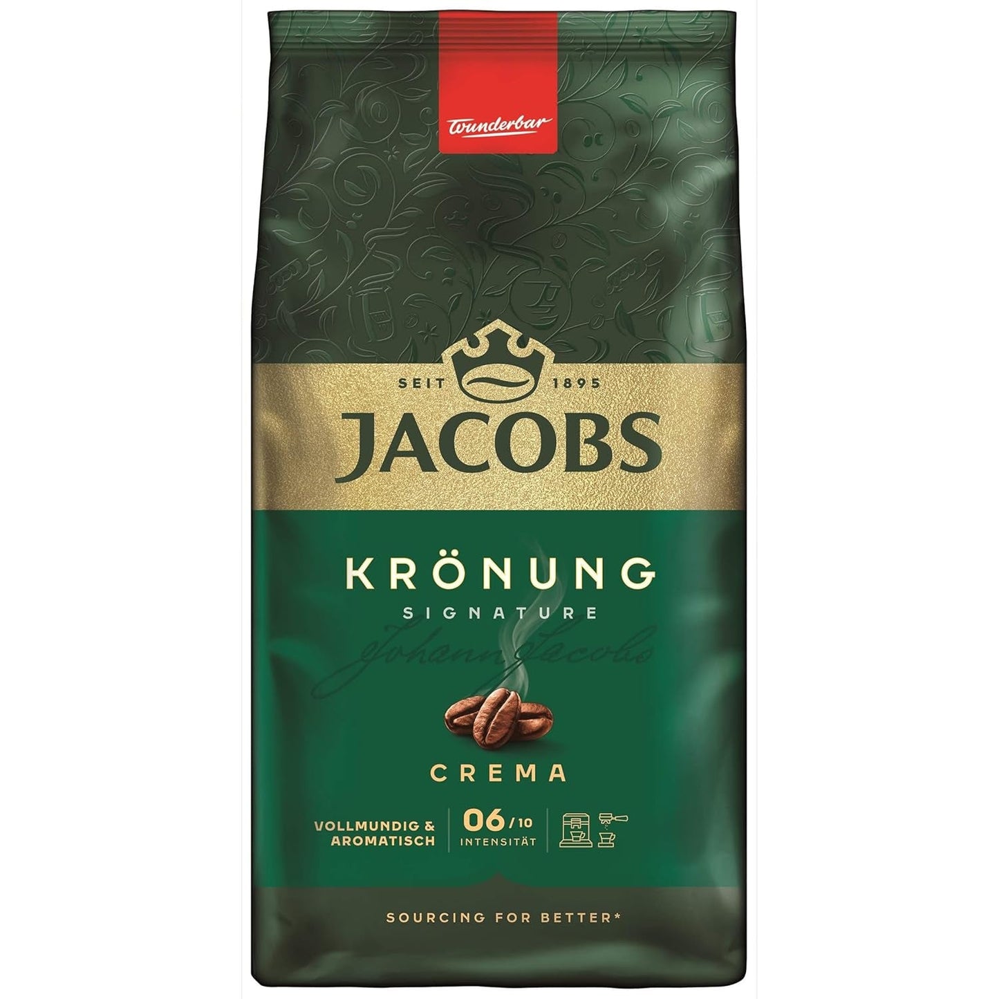 Jacobs Krönung fløde, hele bønnekaffe, pakke med 4 (4 x 1000 g)