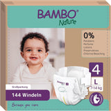 Bambo Nature Babybleer, Størrelse 1 (2-4 kg), 132 Count Månedsæske | Premium bleer med forbedret lækagebeskyttelse | Ultimativ komfort og frihed for nyfødte | Dermatologisk testede bleer