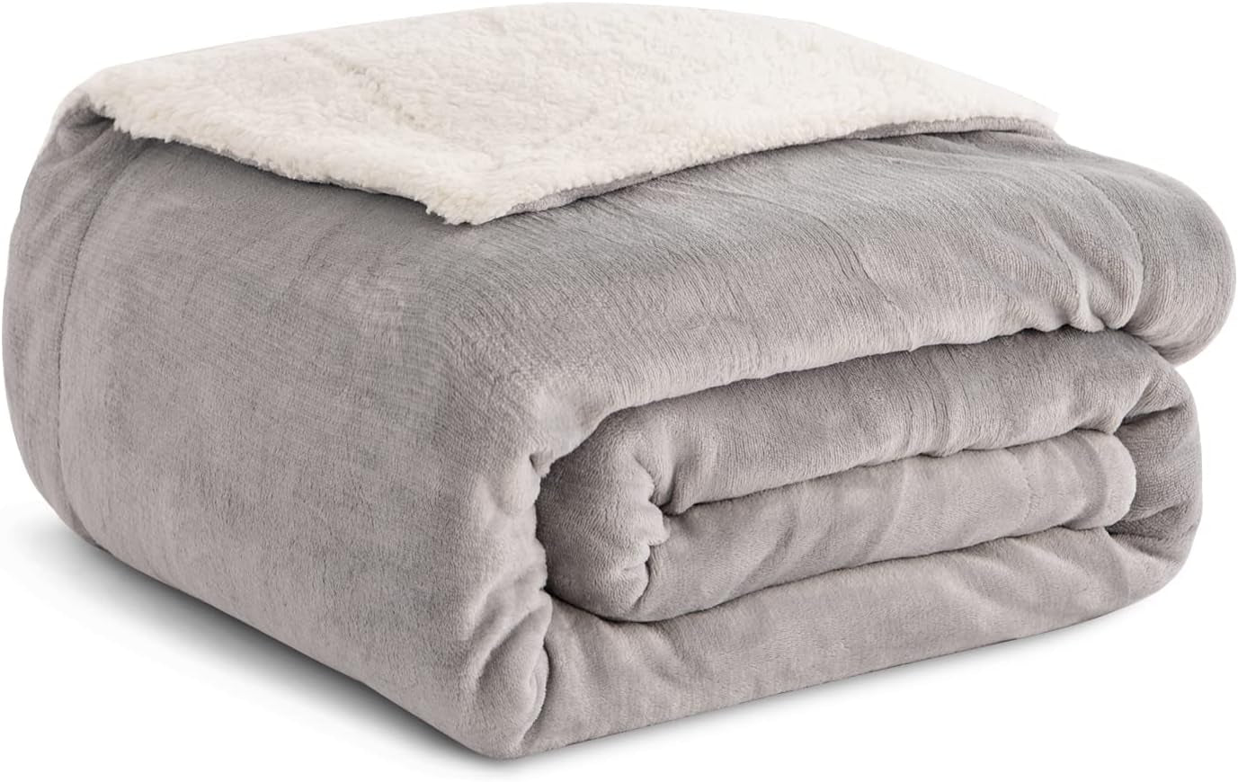 Kono Sherpa fleece tæppe, 150 X 200 Cm, Blød, Hyggelig, Fluffy, Vendbar, Mikrofiber, faste tæpper til seng, sofa, sofa (Marineblå, dobbelt/dobbelt) Senge og tæpper Besuche den KONO-Store Grå Twin/Double