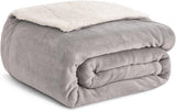 Kono Sherpa fleece tæppe, 150 X 200 Cm, Blød, Hyggelig, Fluffy, Vendbar, Mikrofiber, faste tæpper til seng, sofa, sofa (Marineblå, dobbelt/dobbelt) Senge og tæpper Besuche den KONO-Store Grå Twin/Double