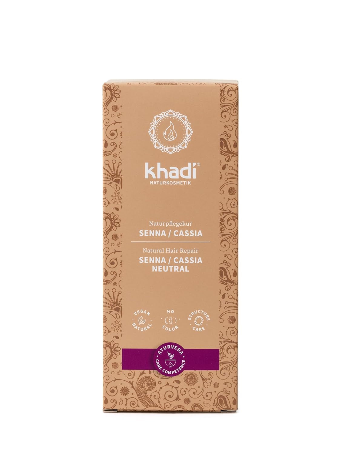khadi GOLDBRAUN Urte-hårfarve Lys ravgul til blød skinnende gyldenbrun hårfarve 100 % urte Naturlig naturlig vegansk certificeret naturlig kosmetik 100 g Naty Shop Neutral Senna/Cassia Hårfarve 100 G (1 pakke) Enkelt