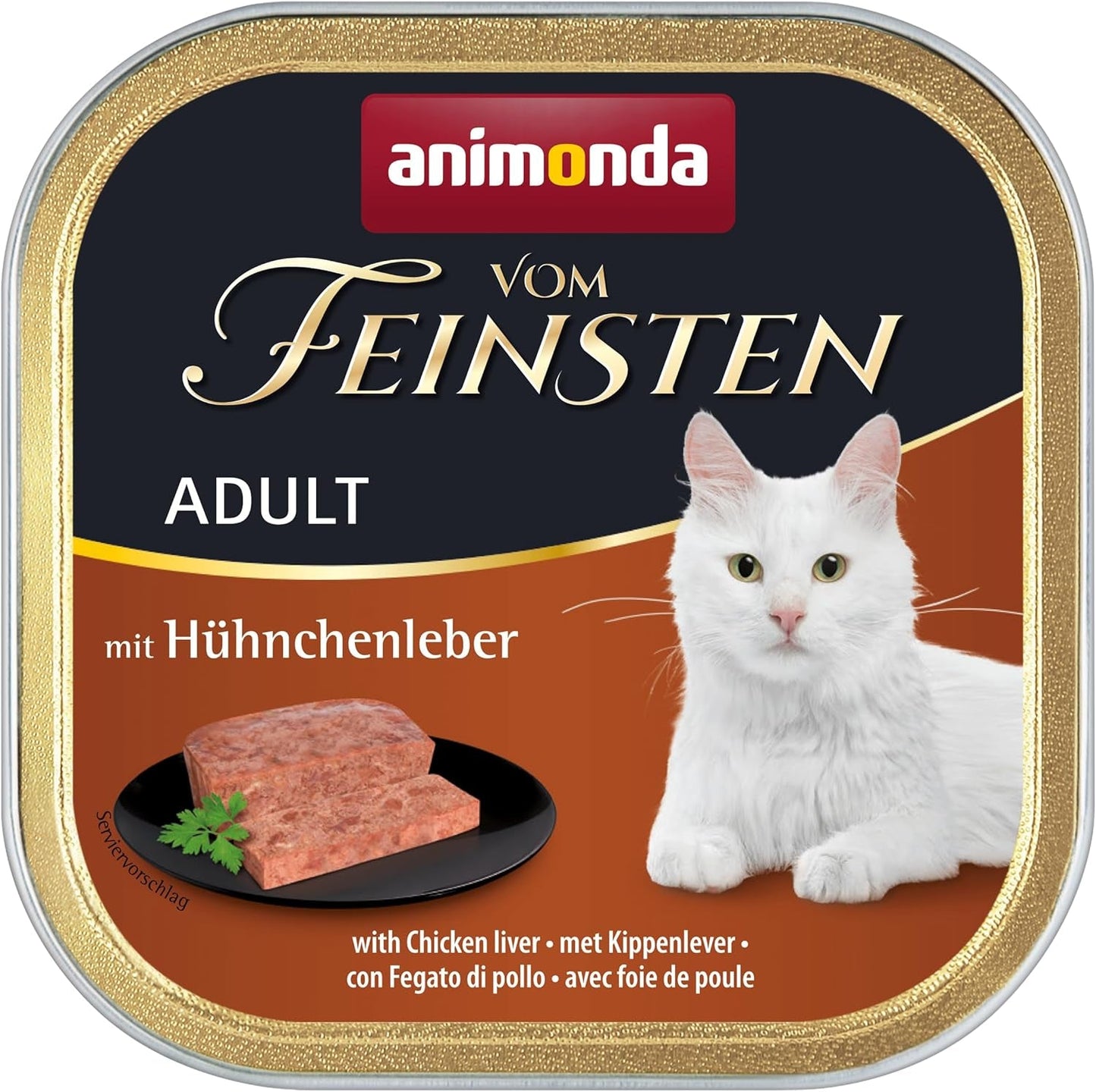 animonda Vom Feinsten Vådfoder til voksne katte, kyllingesort, 6 x 100 g