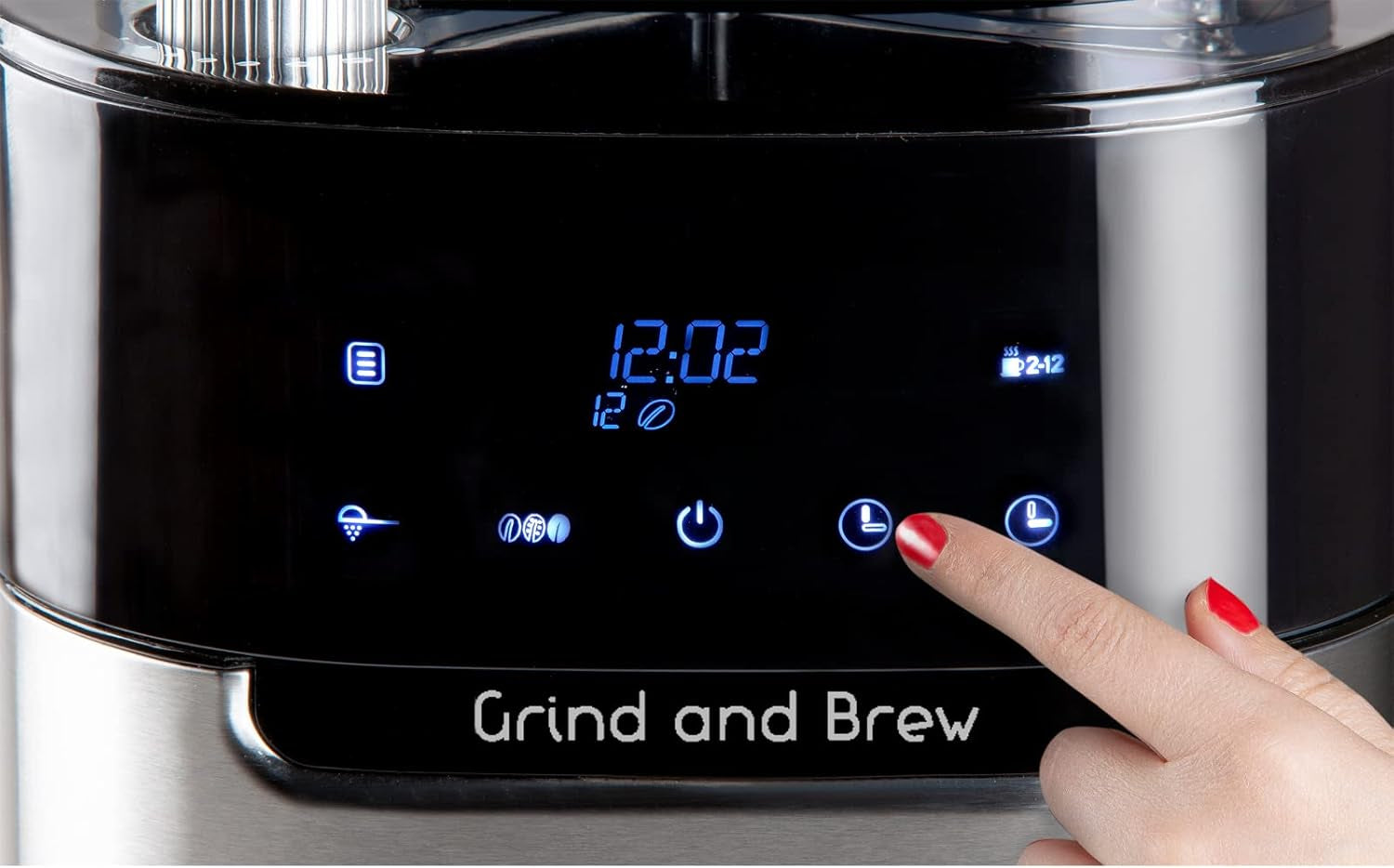DOMO DO721K "Grind and Brew" espressomaskine - Bean-to-Cup funktion - LCD display - Til malet kaffe eller hele bønner - 1,5 L