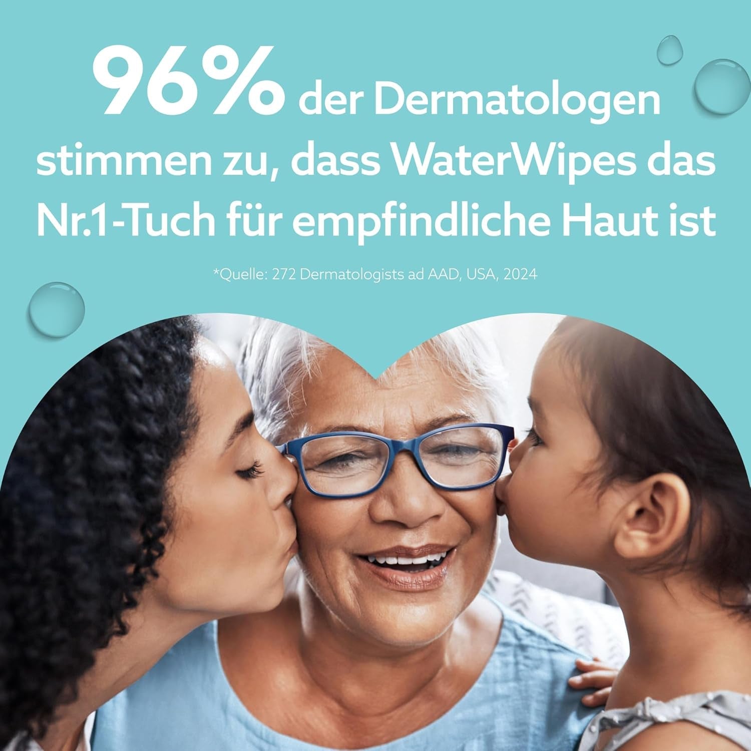 WaterWipes Sensitive+ On The Go Wet Wipes, 100 Wipes (10 Pack), 3 i 1 Renser, Plejer, Beskytter, 99,9% Vand, Duftfri Wipes