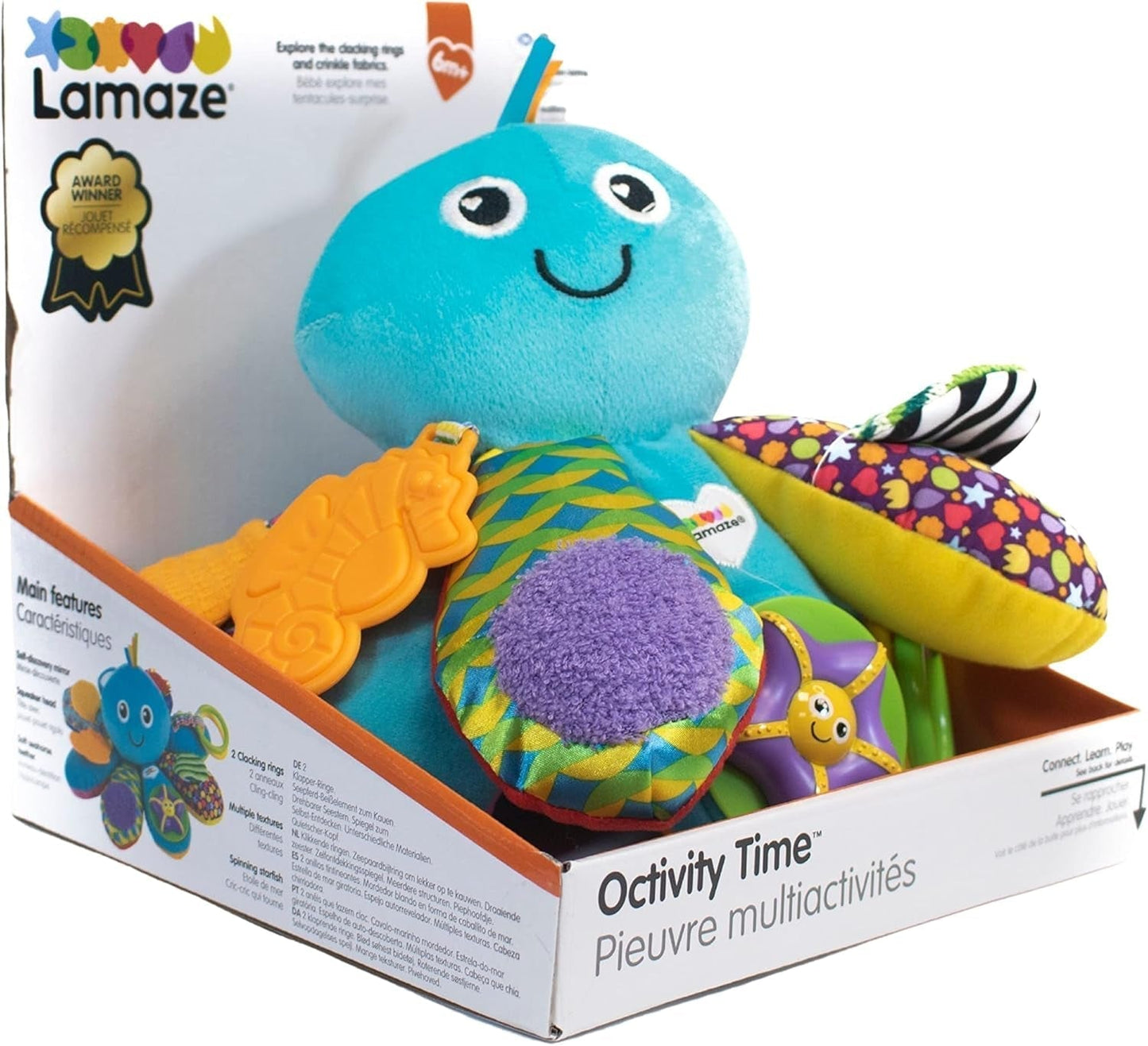 LAMAZE Octivity Time Baby-sanselegetøj, blød babyleg og opdagelse, Octopus Toddler Egnet fra 6 måneder, drenge og piger over 1 år Babylegetøj Naty Shop