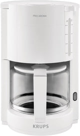 Krups F30908 ProAroma Espressomaskine med filter og glaskaraffel, kapacitet 1,25 l, 10-15 kopper, 1050 W, sort