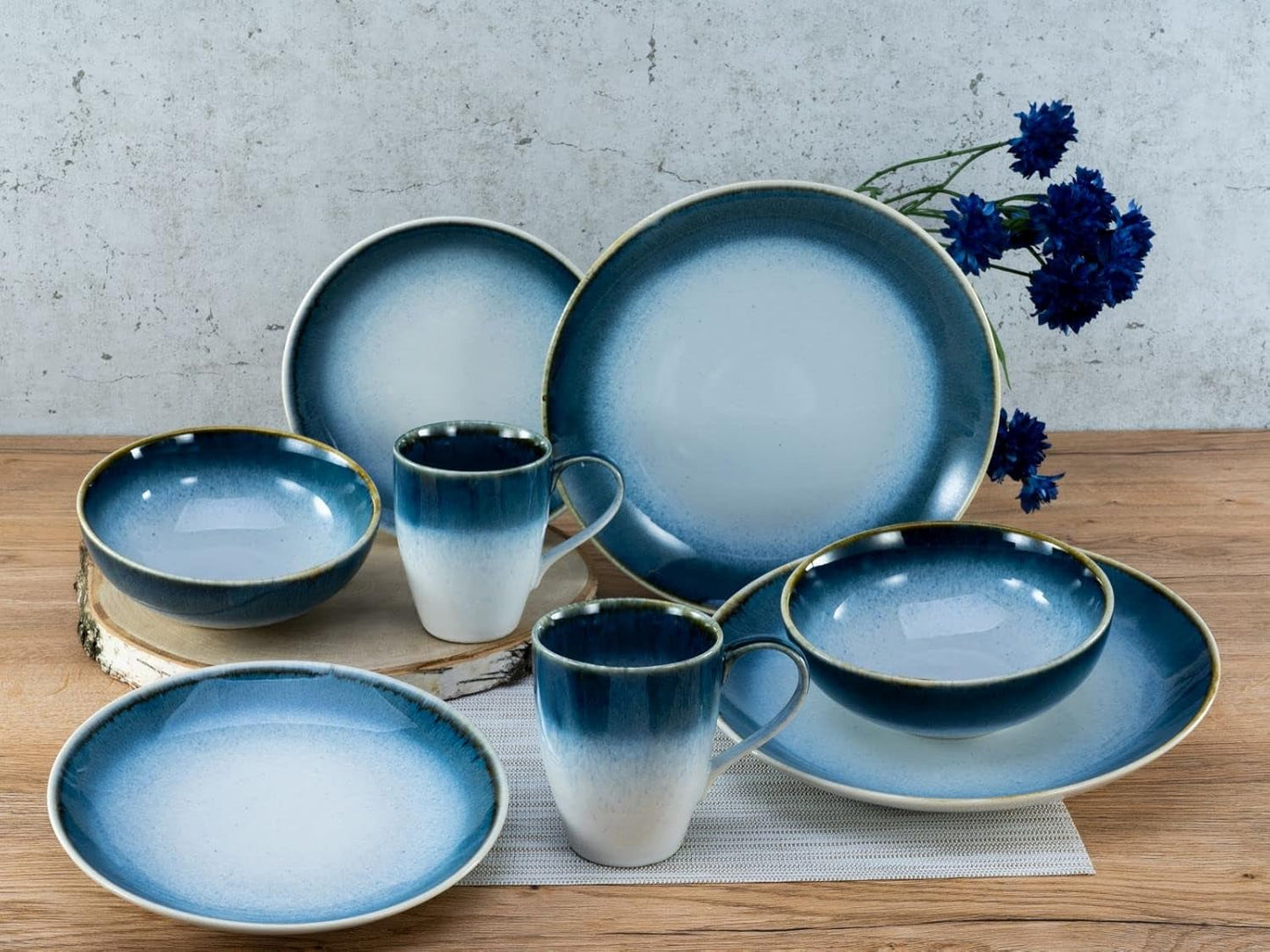 Creatable 23788 Cascade Series 8-delt porcelænssæt til 2 porcelænskombinationsservice opvaskemaskine og mikroovn Sikker kvalitetsfremstilling