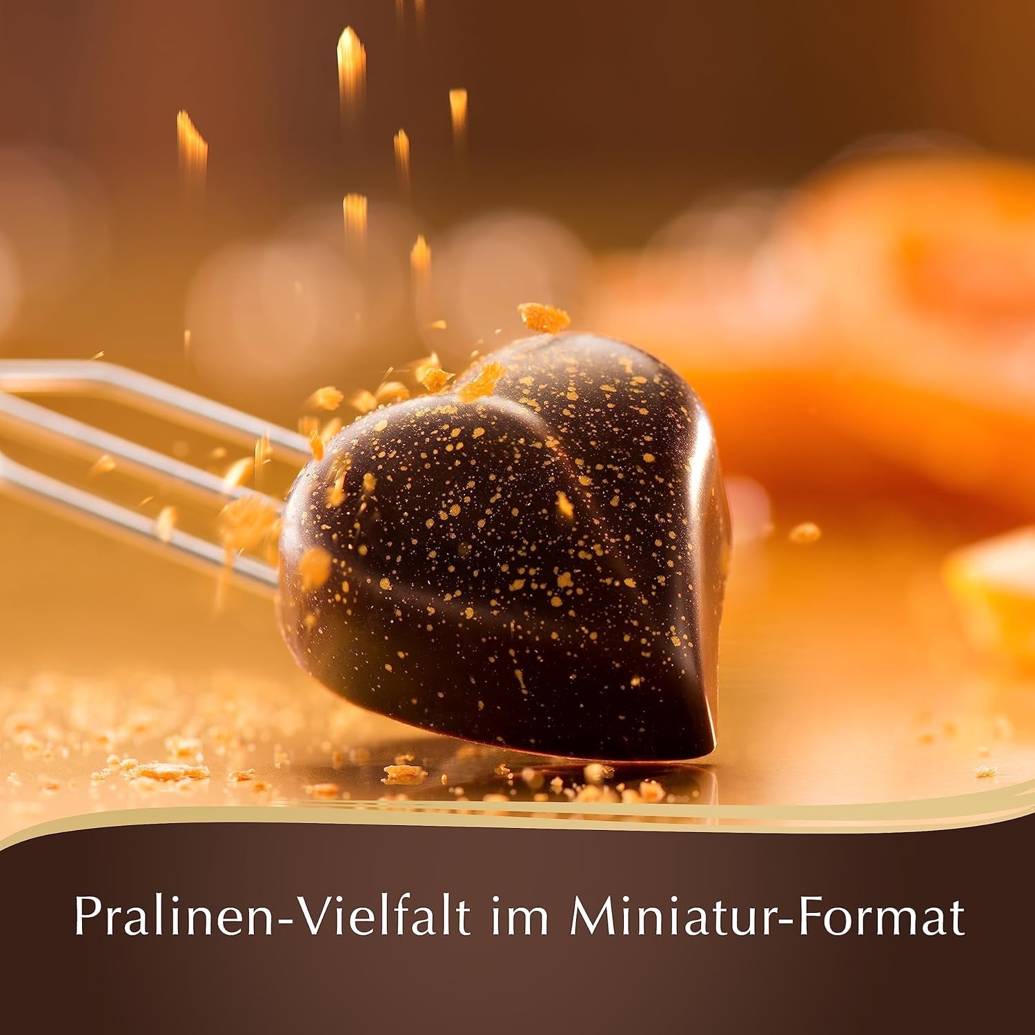 Chokolade - Mini mørk chokoladepraliner | 90 g | Æske med 18 praliner, hver i 6 lækre sortimenter | Chokolade gave | Chokoladegave (pakke med 4)