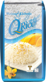 Q RIS | Weißer Klebreis Langkorn aus Thailand | Aromatisch mit klebriger Tekstur | Ideel til karry, sushi, mochi eller risengrød 1 x 1 kg