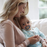 NUK Space baby sut 6-18 måneder, ekstra store åbninger til følsom hud, BPA fri silikone, zebra mønster, 2 stk.