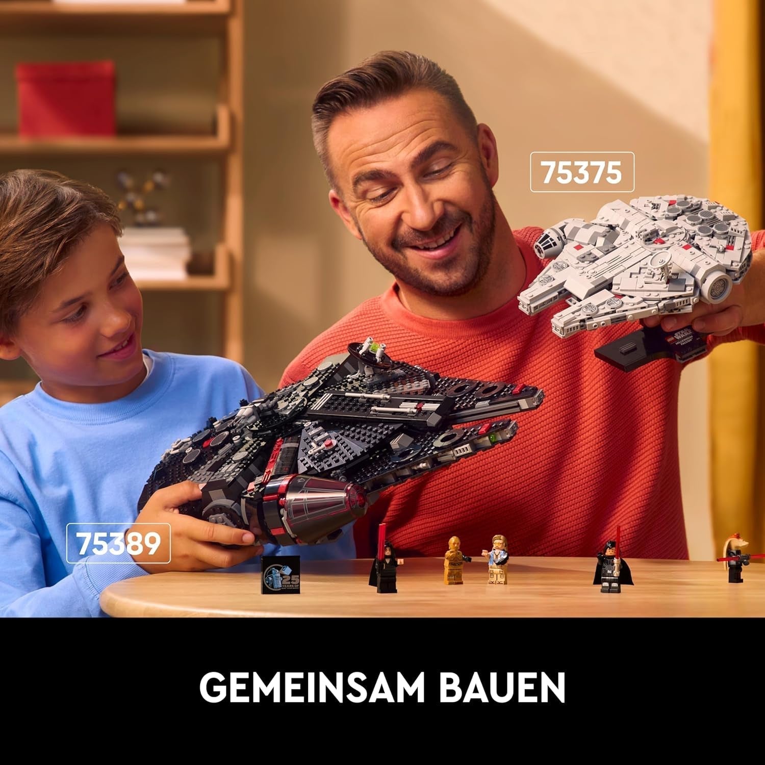 LEGO Star Wars Millennium Falcon 25-års jubilæumssæt til voksne Bygbart skib A New Hope Samlerobjekt Rumskibsmodelsæt Gaver til mænd Kvinder 75375 Byggesæt Besuche den LEGO-Store