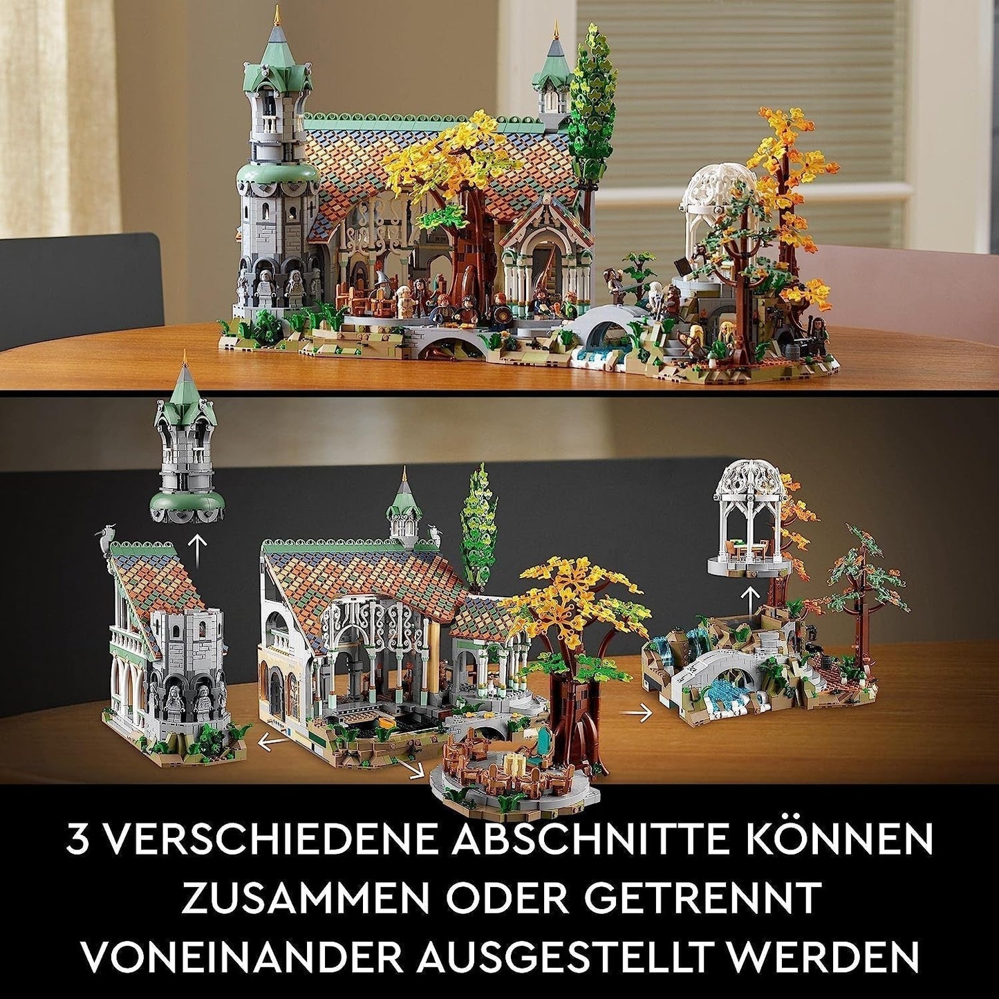 LEGO Icons Ringenes Herre: Rivendell - Voksensamling og udstillingssæt med 15 unikke minifigurer inklusive Gandalf, Legolas, Aragorn og Frodo, eksklusivt på Amazon - 10316 Byggesæt Besuche den LEGO-Store