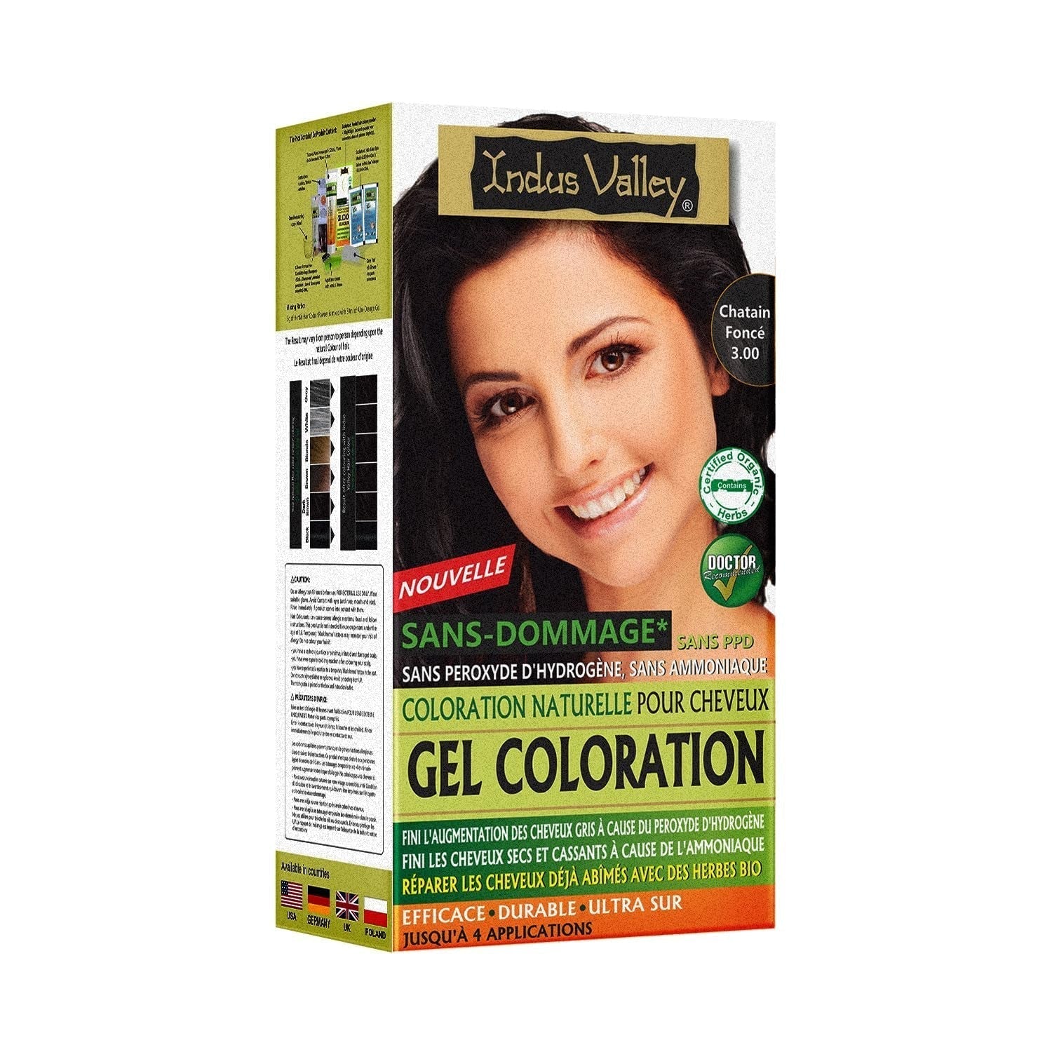 Indus Valley Natural Damage Free Gel Hårfarve | Ammoniakfri, vegansk og grusomhedsfri | Op til 100 % grå dækning, langtidsholdbare resultater | Lys kastanje 5.0 (20 gram + 200 ml) Hårfarve Naty Shop Mørkebrun