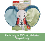 Fisher-Price Giant Ear Elephant - Yndigt blødt plyslegetøj med ekstra store ører, lavet af 90 % genbrugsplast og FSC-certificeret emballage, til babyer fra 3 måneder og opefter, HKD63 Bebe Toys Naty Shop