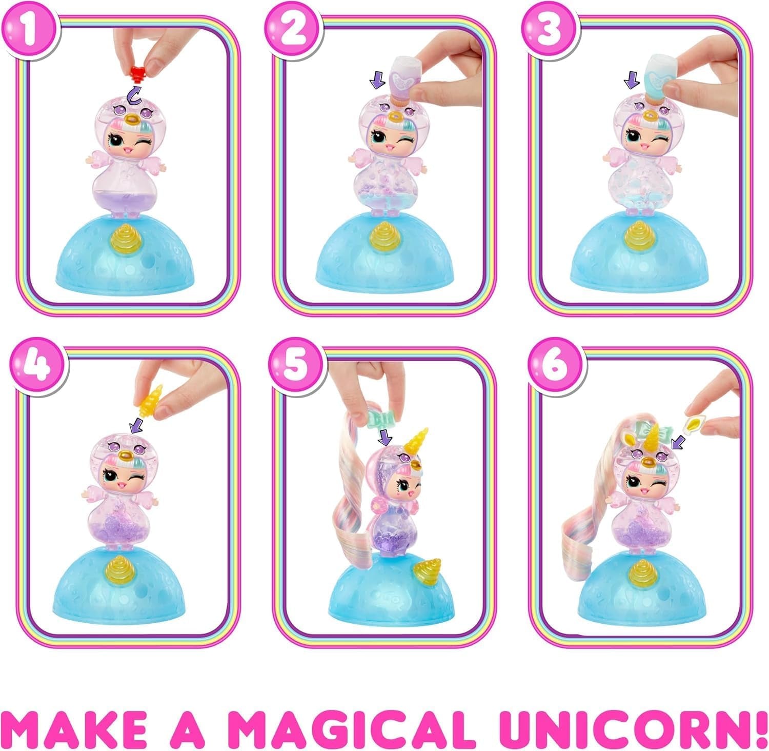 LOL overraskelse! Unicorns Tots - Inkluderer 1 dukke med klar krop og lavalampeeffekt, pansret emballage, 8 samledukker med 2 farverige blandinger, til alderen 4 og opefter