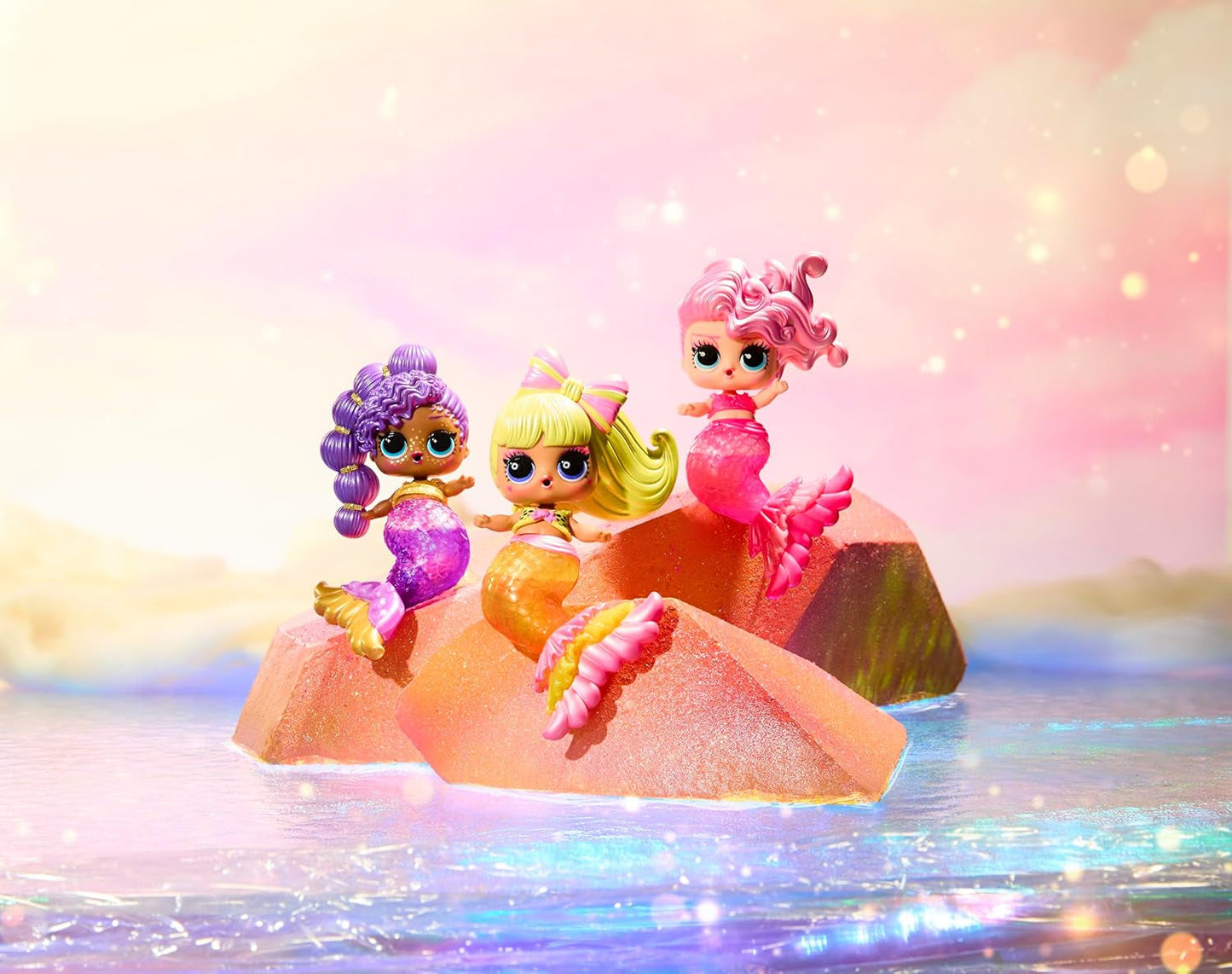 LOL overraskelse! Mermaids Makeover Magic Tots - Ægte lipgloss for dig og din dukke at lave selv, blande og skabe makeup, Sjov vandleg, 6 dukker at samle - Alders 4+