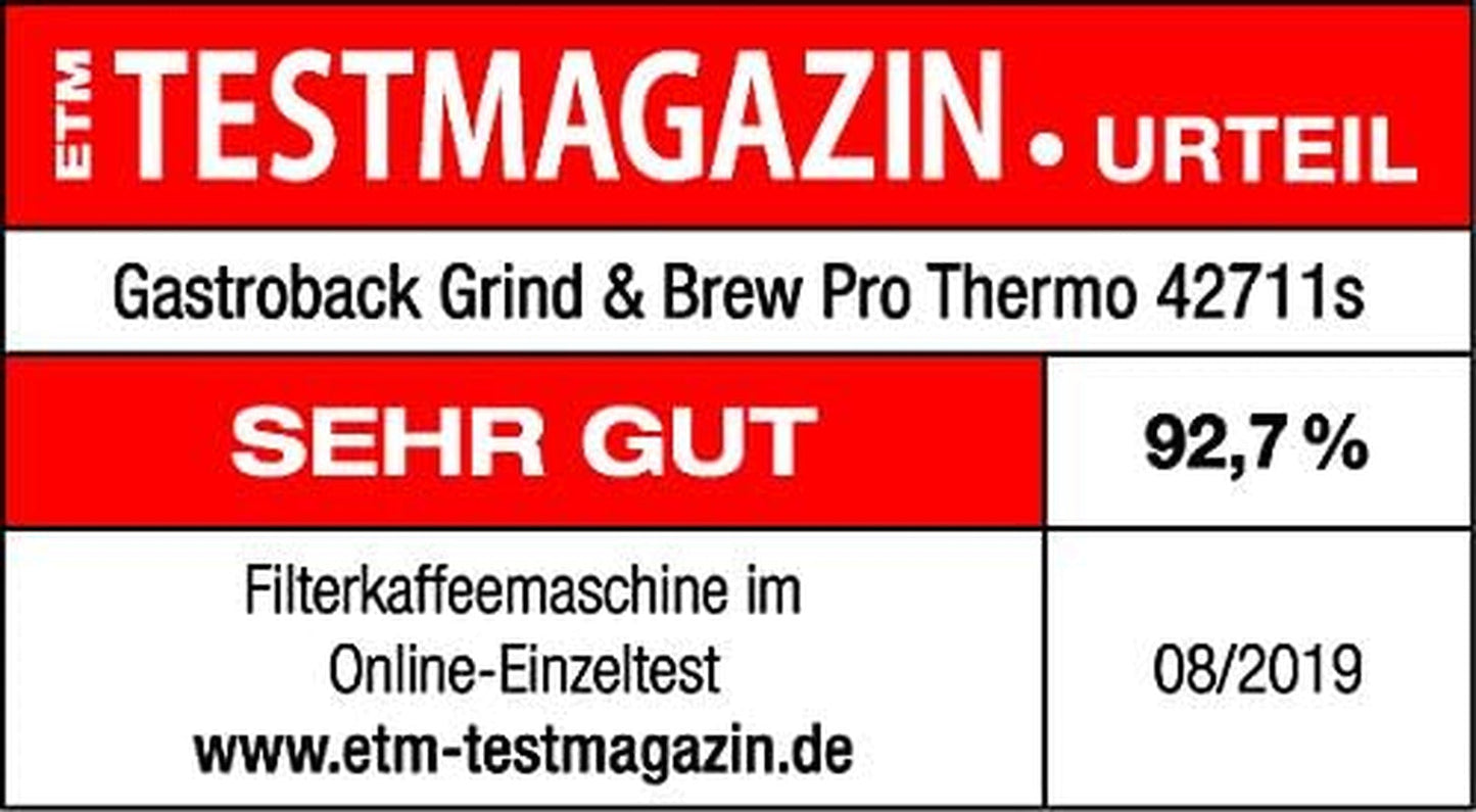 GASTROBACK Grind & Brew Pro termisk espressomaskine, sølv, sort