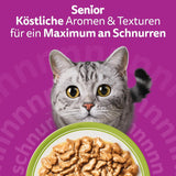 Whiskas Senior 7+ vådfoder blandet udvalg i gelé, 84 poser, 84x85 g (1 stor pakke) - Højkvalitets vådfoder til katte fra 7 år og derover