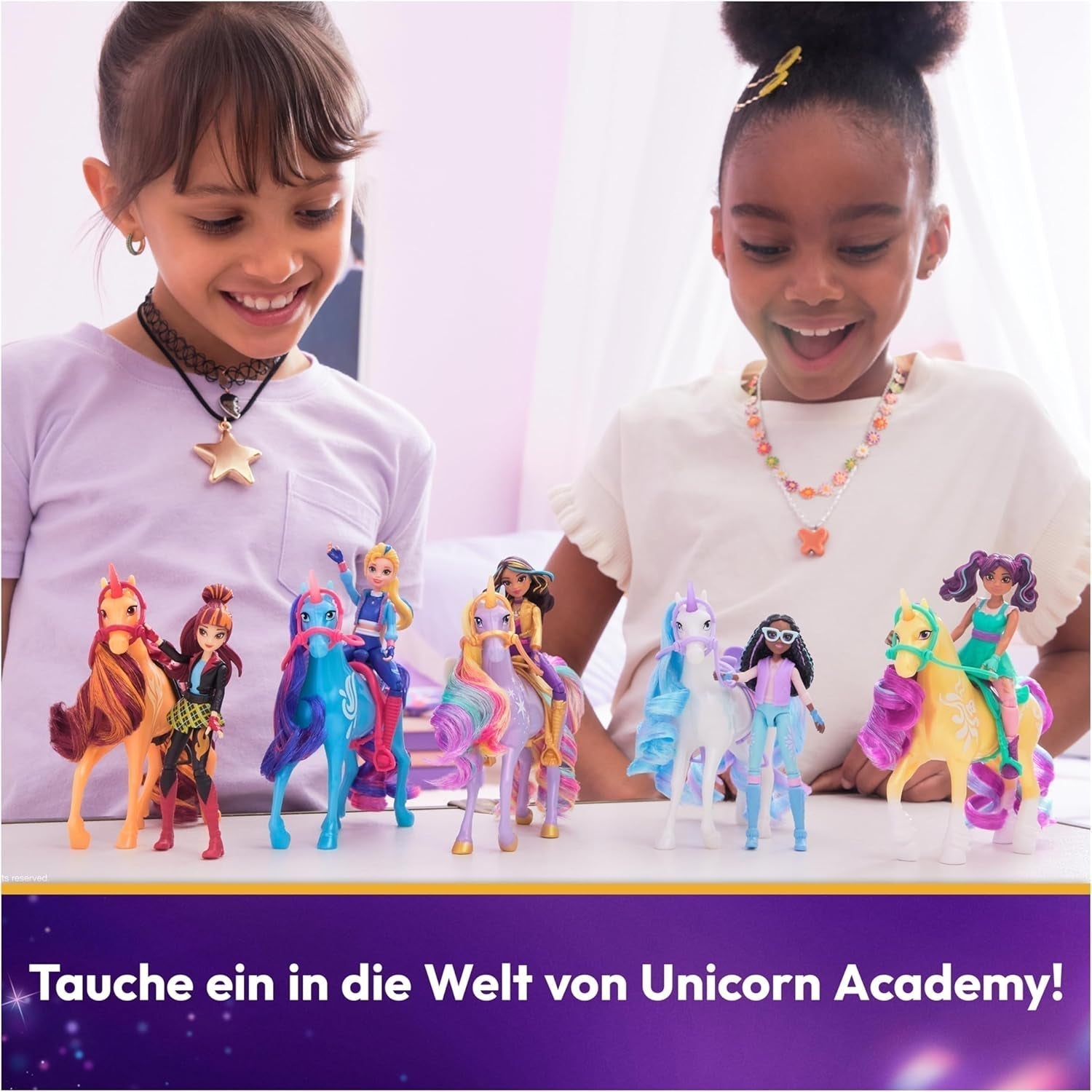 Unicorn Academy AVA og Unicorn Leaf Set - Originale figurer ca. 12 cm høje fra den populære Netflix-serie Med to tilbehør og hårbørster Til fantasifuldt rollespil, for børn fra 4 år og opefter Actionfigurer Naty Shop