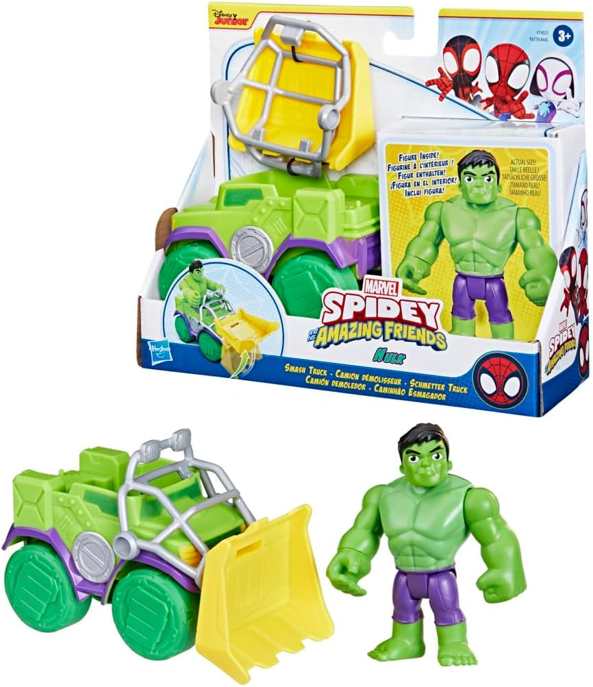 SPIDEY og HANS FANTASTISKE VENNER Marvel Spidey Motorcykelfigurlegetøj til drenge og piger fra 3 år og opefter Actionfigurer Naty Shop Hulk Truck
