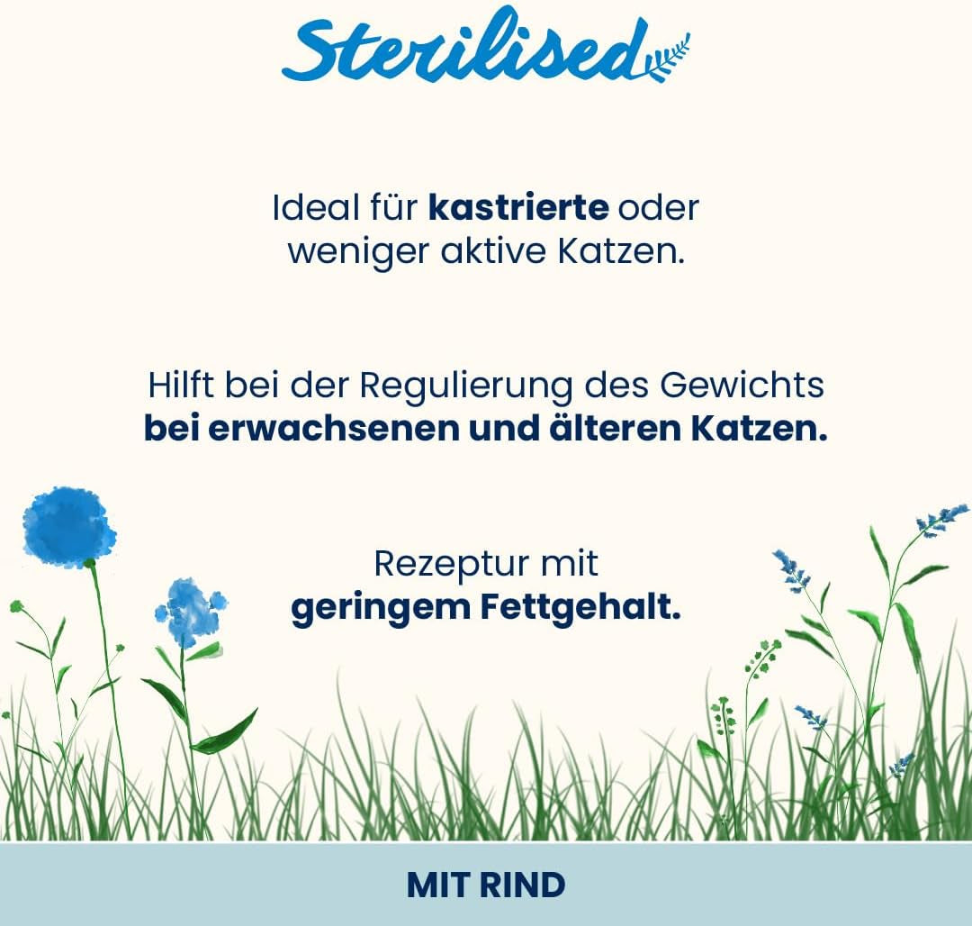 Almo Nature Functional - Steriliseret - Vådfoder til voksne og modne katte, steriliseret eller mindre aktive - med oksekød - fedtfattigt, fugtgivende - 70 g (pakke med 30)