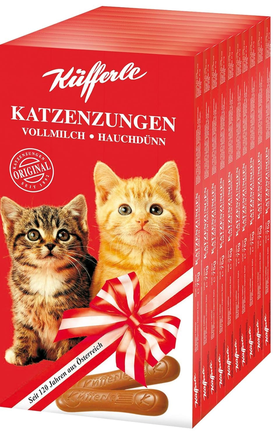 Küfferle kattetunger 10x75g multipak, mælkechokolade, 10 stk.