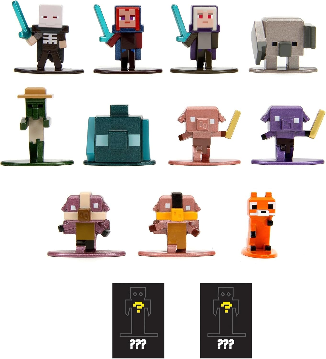Jada Toys - Minecraft Blind Pack Nanofigs, Wave 2, Minecraft Legends Nano Metal samlerfigur, Forskellige modeller, 4 Cm, Alder 3+, Sorte Actionfigurer Naty Shop