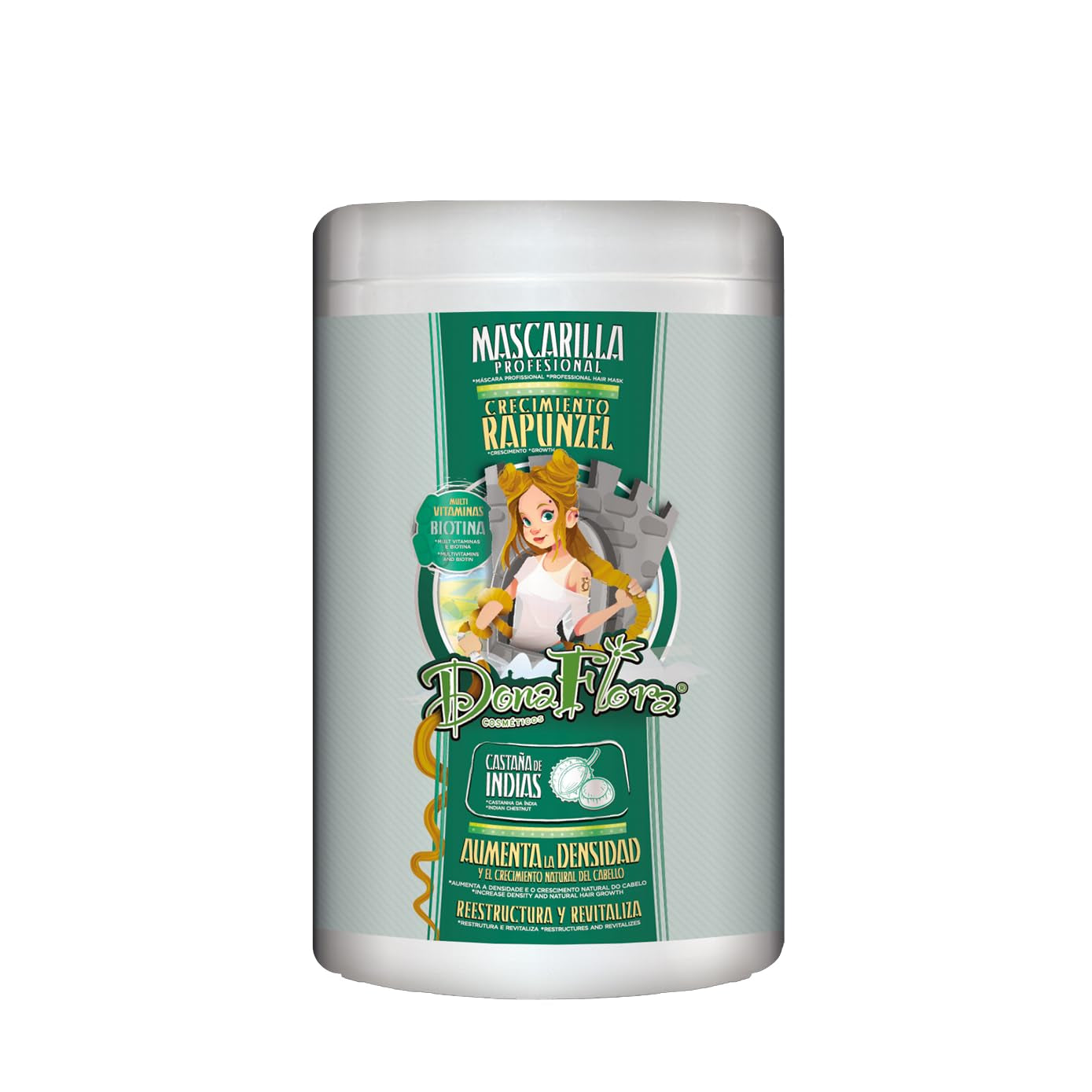 Rapunzel Growth Mask 1000ml - Stimulerer hårvækst fra hårsækken - Styrkende pleje til længere og tykkere hår - Sulfat- og parabenfri Naty Shop Hair Mask Standardtitel