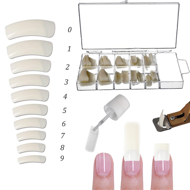 Sun Garden Nails monofasisk gennemsigtig gel 30ml + æske med 100 spidser + lim til spidser 7ml