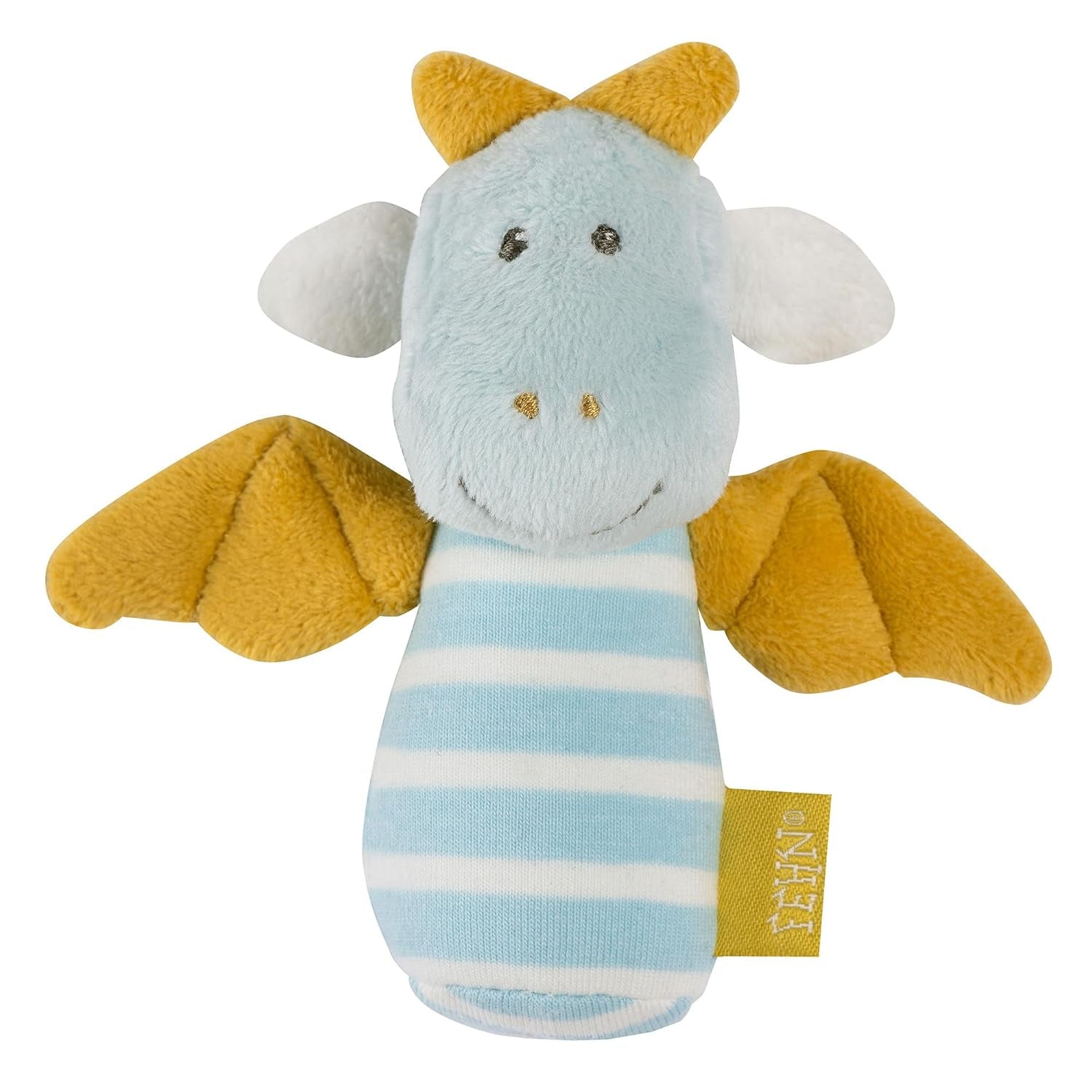 Fehn mini rangle odder - mini gribelegetøj til at rasle, famle og lege med et blødt og nuttet stofdyr - en loyal følgesvend til babyer og småbørn i alderen 0+ måneder Babylegetøj Naty Shop Dragon