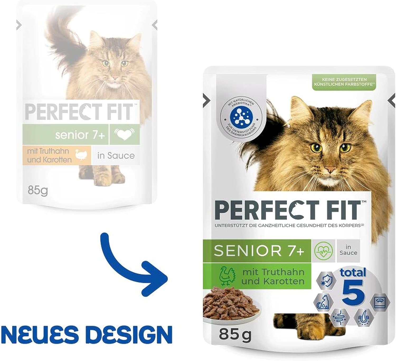 PERFECT FIT™ Senior kat portionsposer med kalkun og gulerødder, 12 x 85 g
