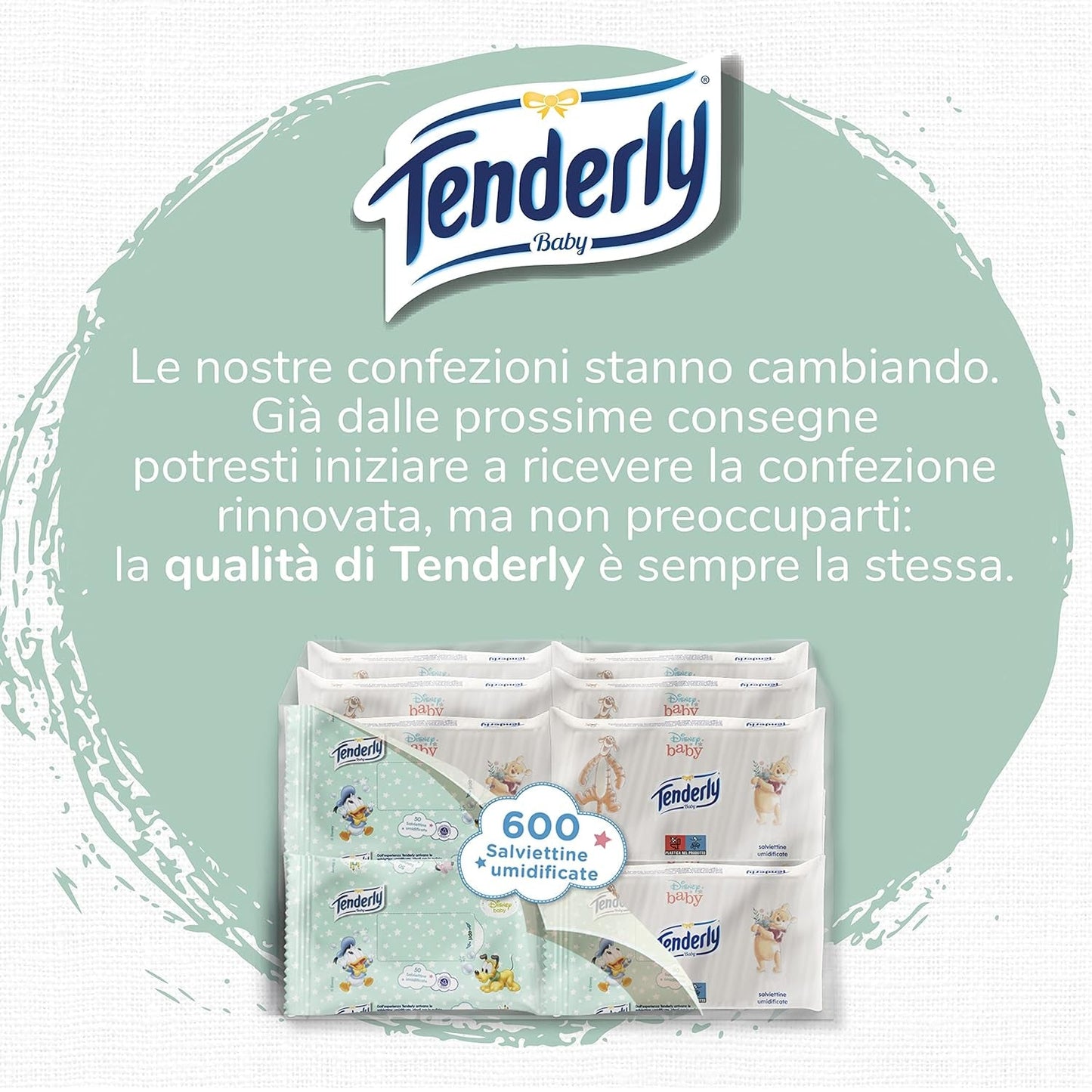 Baby Disney vådservietter, 50 bløde servietter, ideelle til daglig rengøring af baby, med Disney figurer, fremstillet i Italien, dermatologisk testet