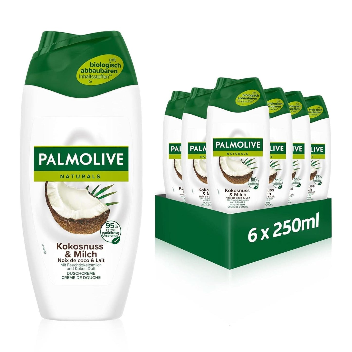 Palmolive Naturals Coconut & Milk Shower Gel, 6 x 250 ml Naty Shop Shower & Bath