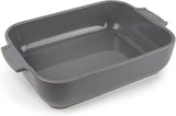 Peugeot Appolia Rechteckige Auflaufform Mit Griffen, Keramik, Schiefer / Grau, 7,2X31X21,7 Cm, Fassungsvermögen: Ca. 2 L, 60060 Forme og bakker til bagning Naty Shop Hellgrau