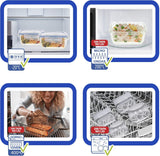 Max Home 8-pak glas lufttætte beholdere Mikroovn glas madkasse Genlukkelige madbeholdere 550 ml klare låg madbeholdere (16538) madopbevaringsbokse Naty Shop
