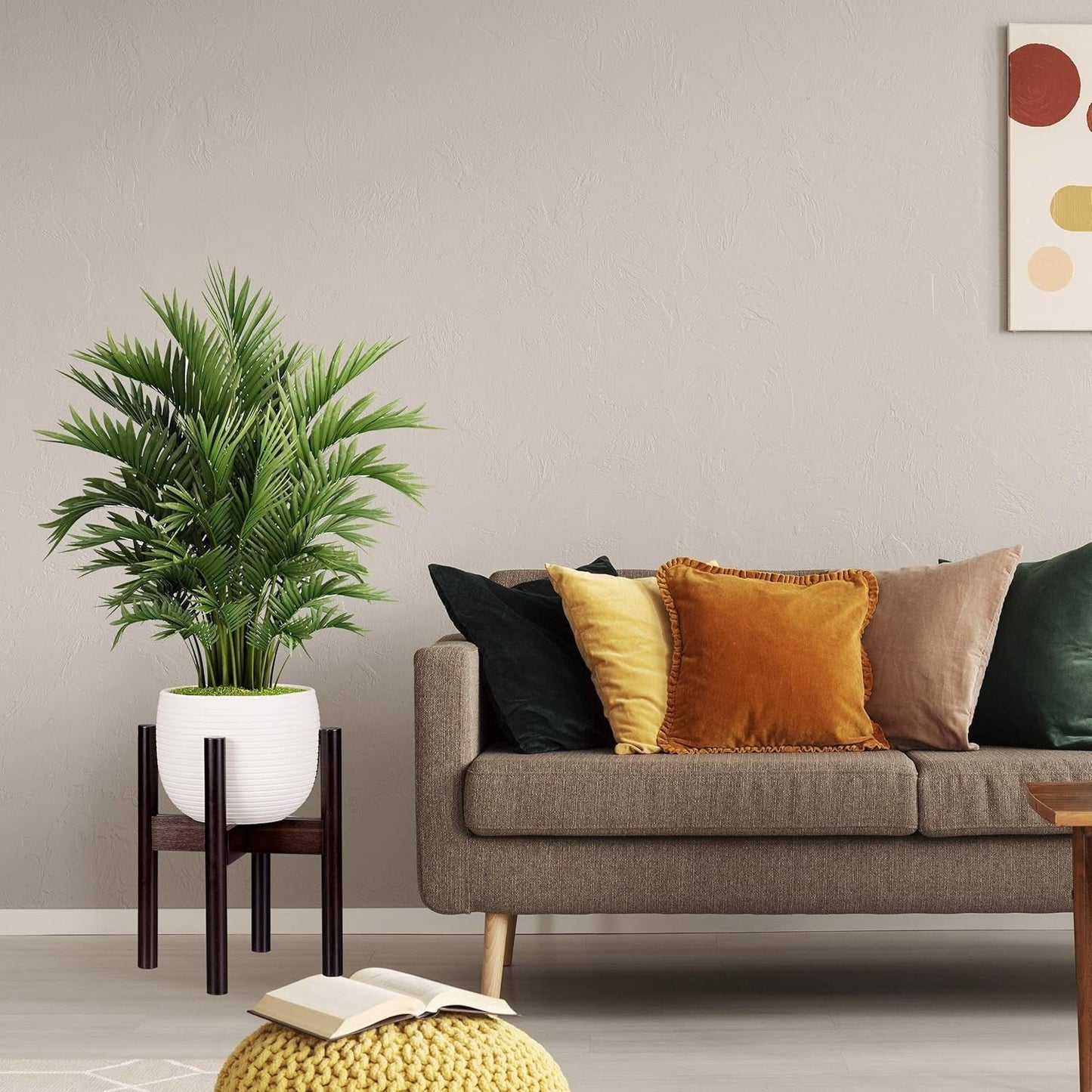 Relaxdays Bamboo blomsterstativ, individuelt justerbart, til urtepotter op til 32 cm, plantestativ, H: 35,5 cm, brun, 1 stk. 10028823