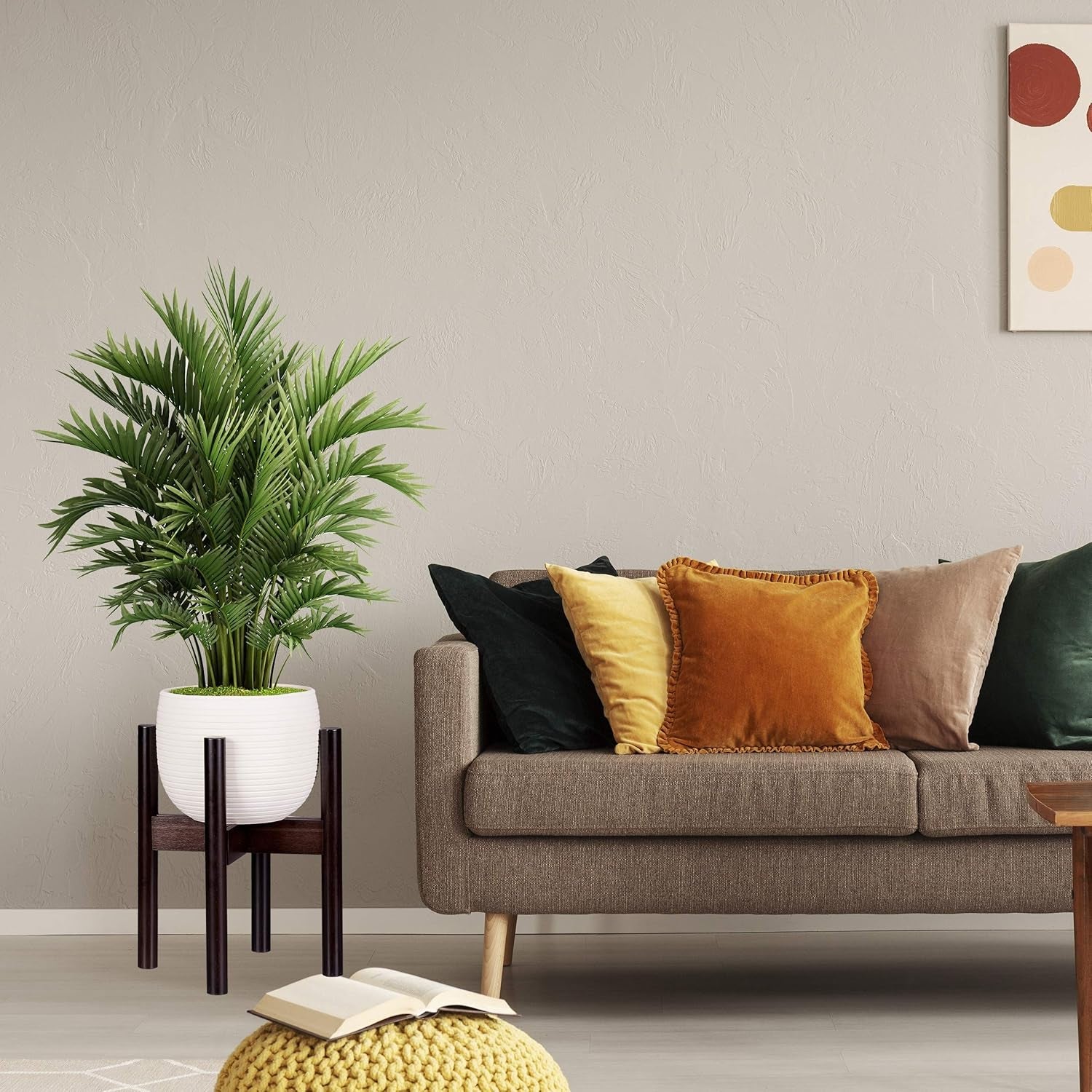 Relaxdays Bamboo blomsterstativ, individuelt justerbart, til urtepotter op til 32 cm, plantestativ, H: 35,5 cm, brun, 1 stk. 10028823