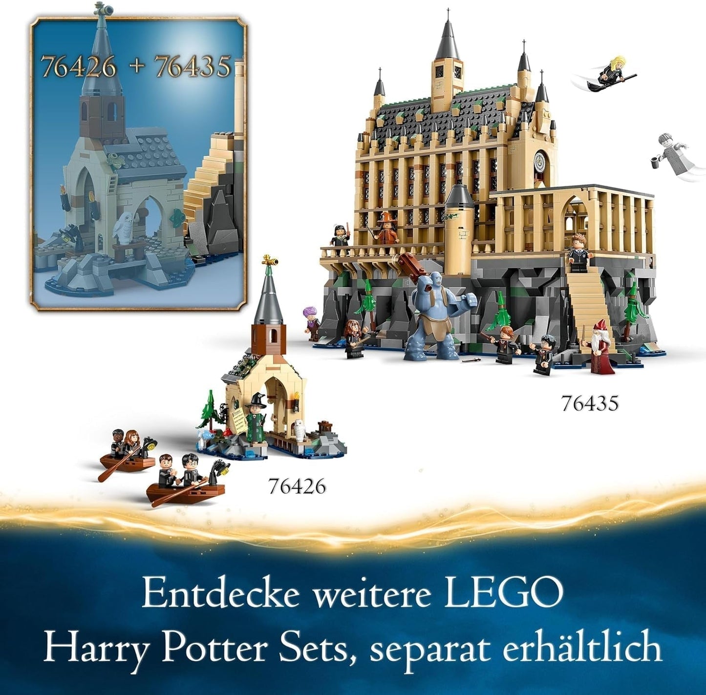LEGO Harry Potter Hogwarts Castle: The Great Hall, samlerlegetøj med 11 minifigurer inklusive Hermione Granger, magisk gave til drenge og piger 76435 Byggesæt Besuche den LEGO-Store