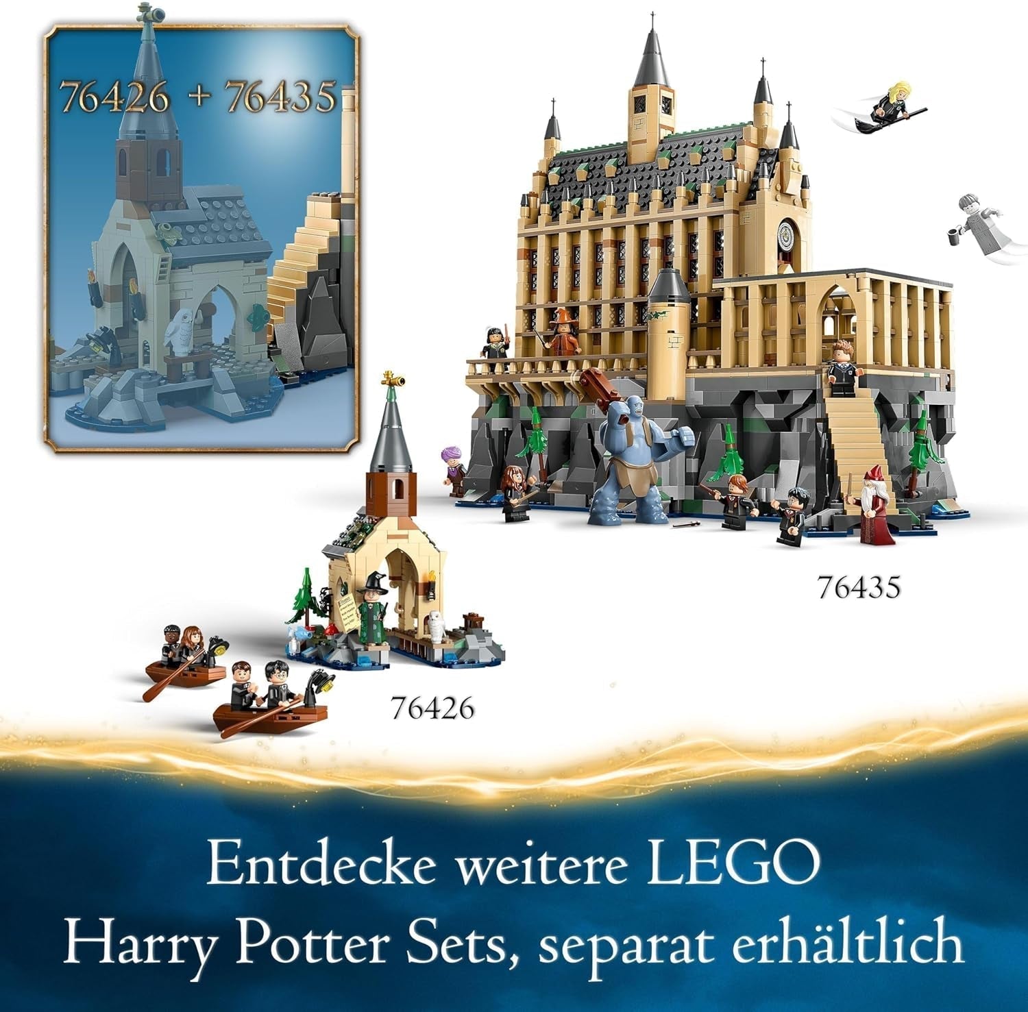 LEGO Harry Potter Hogwarts Castle: The Great Hall, samlerlegetøj med 11 minifigurer inklusive Hermione Granger, magisk gave til drenge og piger 76435 Byggesæt Besuche den LEGO-Store
